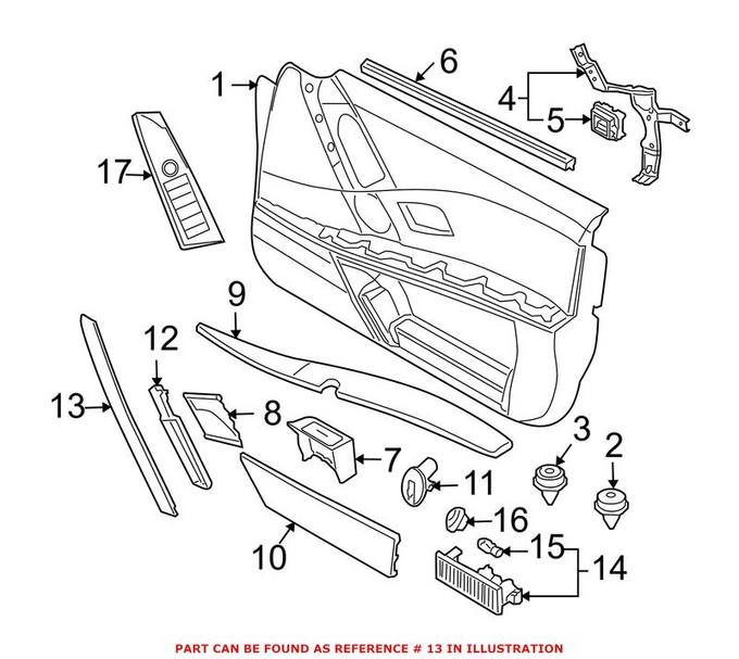 BMW Exterior Door Handle Cover = Front Driver Side 51416959333